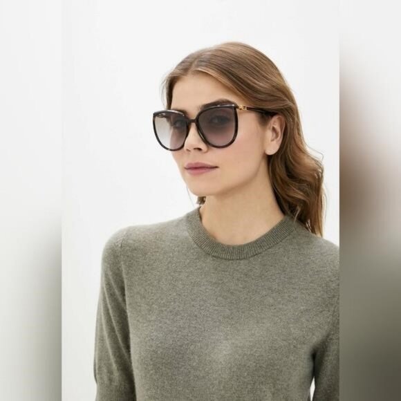 Original -New FENDIAccetate Cat Eye Sunglasses FF 0432/G/S Black Gold - Picture 1 of 13